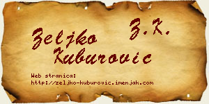 Željko Kuburović vizit kartica